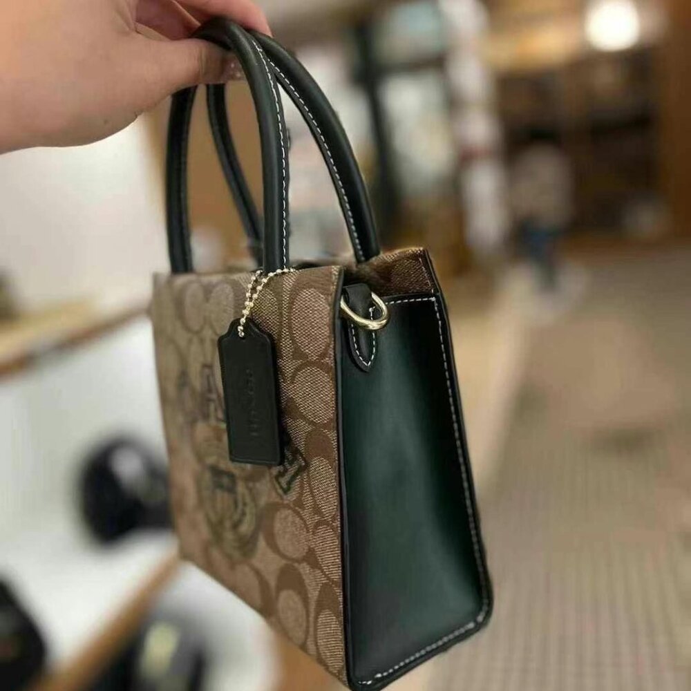 NWT Coach Mini Cally Crossbody In Signature Canvas With Varsity Motif cf381 - Picture 4 of 6